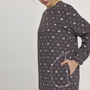 LDF 121/47/01 (LDF 121/47/01 Сорочка дом. жен. дл. рук. S/корич.)