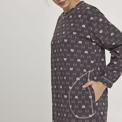 LDF 121/47/01 (LDF 121/47/01 Сорочка дом. жен. дл. рук. S/корич.)