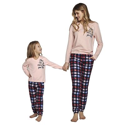 GNP 080/001 (GNP 080/001 Комплект дом. девоч. (футб. дл. рук.+брюки) p.122/персик.)