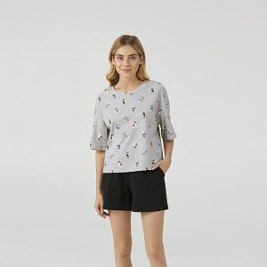 LPK 2970/19/01 (LPK 2970/19/01 Комплект дом. жін. (футб. кор. рук.+шорти) L/сірий)