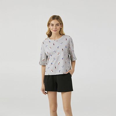 LPK 2970/19/01 (LPK 2970/19/01 Комплект дом. жін. (футб. кор. рук.+шорти) L/сірий)