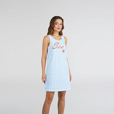 LDK 110/19/01 (LDK 110/19/01 Сорочка дом. жін. шир. брет. S/блакитний)