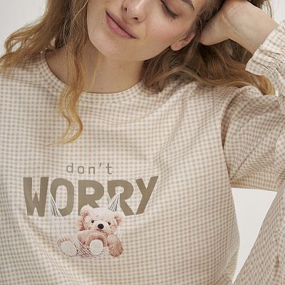 LPK 0780/34/01 (LPK 0780/34/01 Комплект дом. жін. (футб. дов. рук.+брюки) S/беж.)