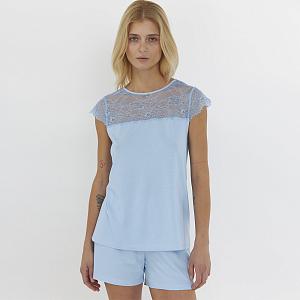 LPM 2071/05/01 (LPM 2071/05/01 Комплект дом. жін. (футб. кор. рук.+шорти) S/блакит.)