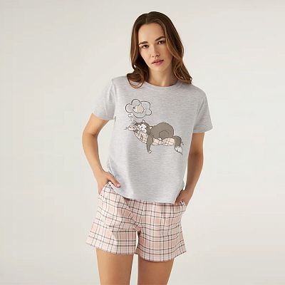 LPK 2970/24/01 (LPK 2970/24/01 Комплект дом. жін. (футб. кор. рук.+шорти) S/сірий)