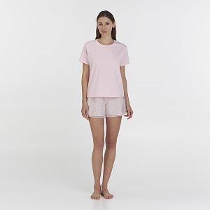 LPK 2972/03/01 (LPK 2972/03/01 Комплект дом. жін. (футб. кор. рук.+шорти) M/рожевий)