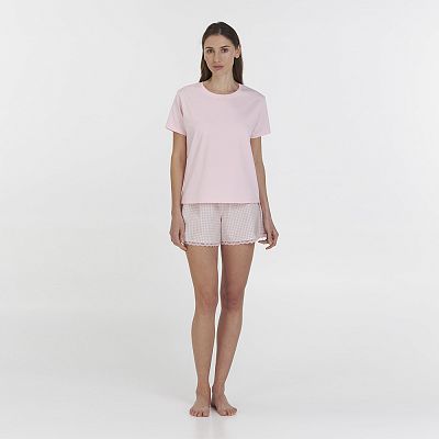 LPK 2972/03/01 (LPK 2972/03/01 Комплект дом. жін. (футб. кор. рук.+шорти) M/рожевий)