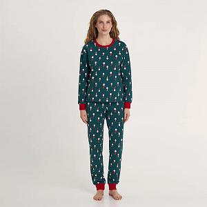 LPF 0782/13/02 (LPF 0782/13/02 Комплект дом. жін. (футб. дов. рук.+брюки) S/зел.)