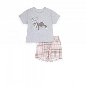 LPK 2970/24/01 (LPK 2970/24/01 Комплект дом. жін. (футб. кор. рук.+шорти) S/сірий)