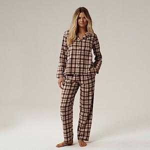 NLP 505 (NLP 505 Комплект дом. жін. ( футб. дов. рук. + брюки) S/BRO/BEZ)