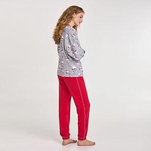 LPF 1881/18/01 (LPF 1881/18/01 Комплект дом. жін. (футб. дов. рук.+брюки) S/сірий)