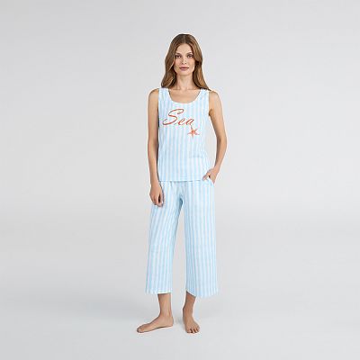 LPK 4589/01/01 (LPK 4589/01/01 Комплект дом. жін. (майка шир. брет.+бріджи) S/блакитний)