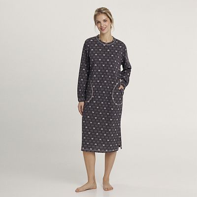 LDF 121/47/01 (LDF 121/47/01 Сорочка дом. жен. дл. рук. S/корич.)