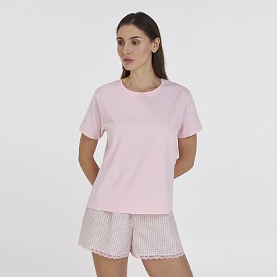 LPK 2972/03/01 (LPK 2972/03/01 Комплект дом. жін. (футб. кор. рук.+шорти) M/рожевий)