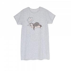 LDK 129/00/10 (LDK 129/00/10 Сорочка дом. жін. кор. рук. S/сірий)