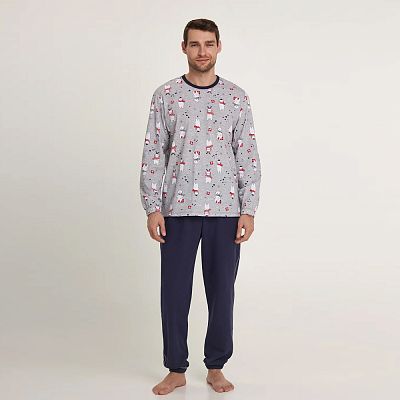 MPF 0881/02/01 (MPF 0881/02/01 Комплект дом. муж. (футб. дл. рук.+брюки) M/сірий)